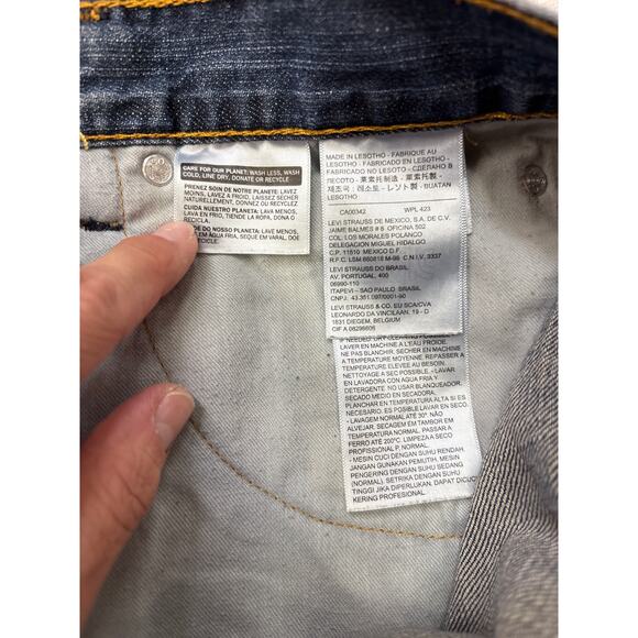 Levis 559 Jeans Mens 34x30 Blue Relaxed Fit Straight Leg Distressed 100% Cotton - Picture 6 of 11